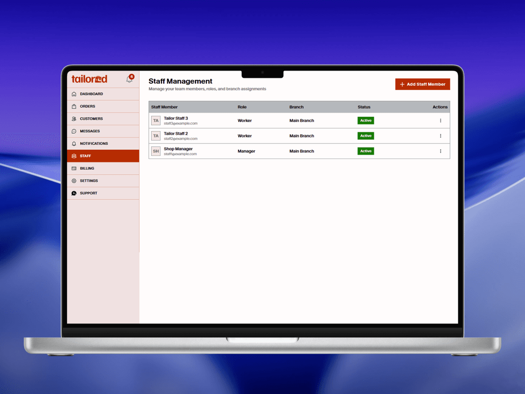 Branches and team management in one place